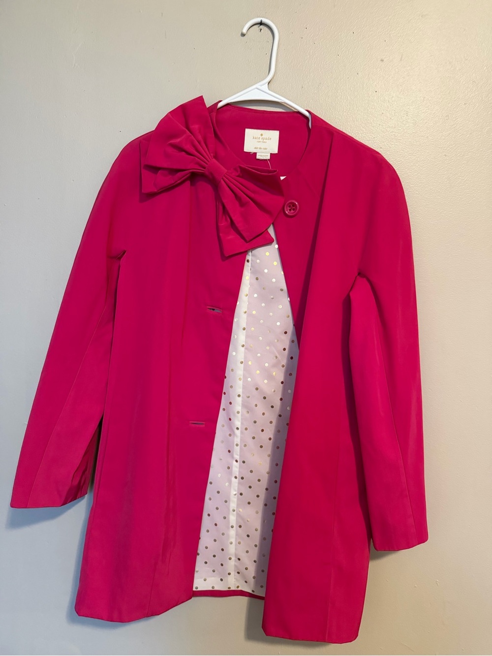 kate spade Hot Pink Bow-Detail Women's Coat